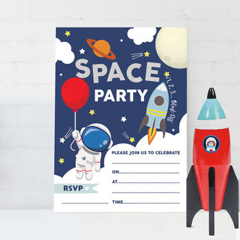 Space Birthday Party Invitations Pack Of 20, 2 of 2