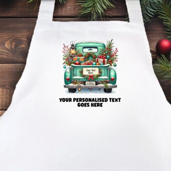 Personalised Christmas Vintage Truck Cooking Apron, 3 of 9