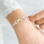 Chiara Sterling Silver Infinity Personalised Bracelet, thumbnail 1 of 11