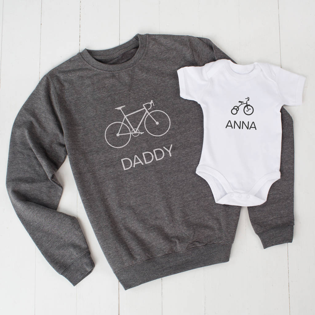Personalised Bike And Trike Daddy Jumper And Child Set, 1 of 2