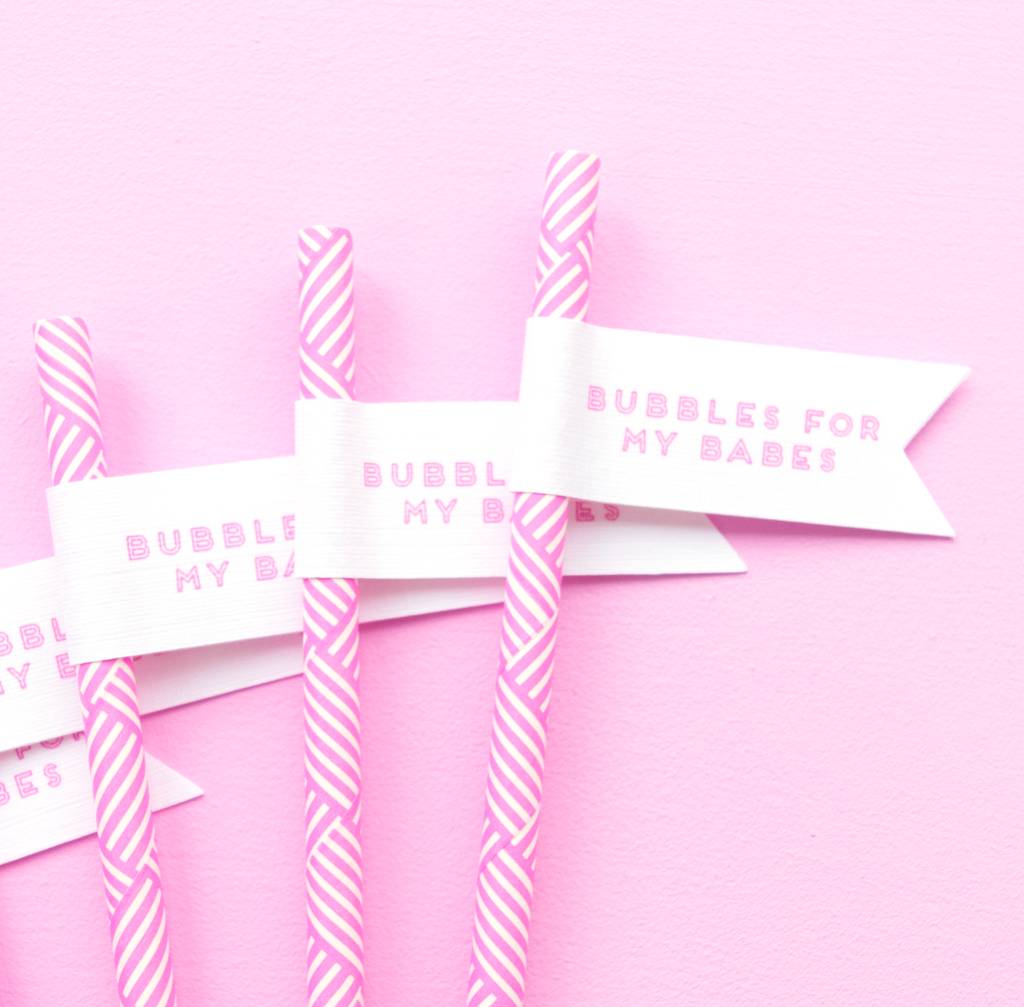 Pink Paper Straws Hen Party Drinkware, 1 of 5