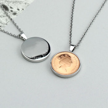 Personalised 30th 1994 Birthday One Pence Necklace, 4 of 9