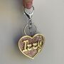 Personalised Heart Acrylic Glitter Key Ring Bag Charm, thumbnail 4 of 7