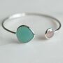 Adjustable Sterling Silver And Gemstone Bangle, thumbnail 8 of 9