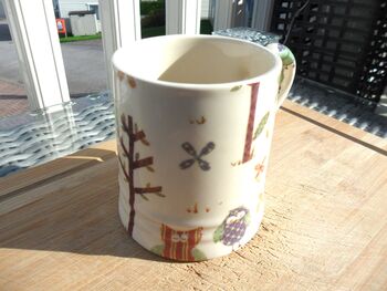 Tankard Mug In Secret Woodland Animals Patchwork Design, 8 of 8