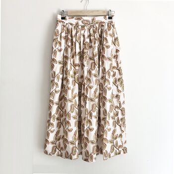 Linen Printed Midi Skirt, Painting Print Skirt, 2 of 6