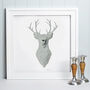 Sparkling Silver/Gold Framed Stag, thumbnail 1 of 4