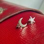 Two Pairs Of Star And Moon Earrings In Sterling Silver, thumbnail 2 of 8