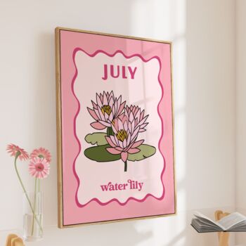July Birth Month Water Lily Flower Print, 2 of 4