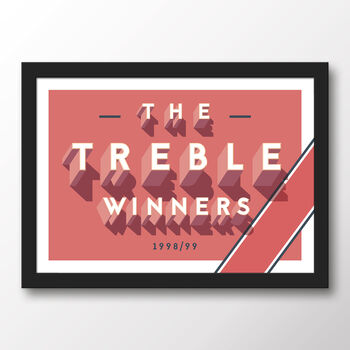 Manchester United 'The Treble Winners' Typographic Poster, 7 of 7