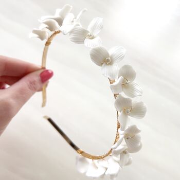 Delicate White Flower Bridal Headpiece, 3 of 5