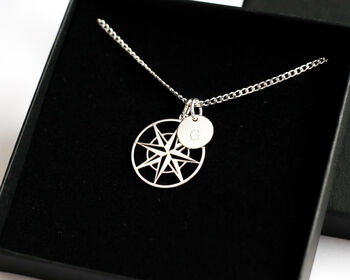Men’s Compass Necklace – Sterling Silver Travel Gift For Him, 2 of 12