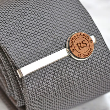 Personalised Wood Tie Clip Wedding / Anniversary Gift, 2 of 5