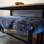 Large 100% Natural Sheepskin Rug In Purple Color, thumbnail 1 of 2