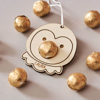 Penguin Christmas Place Setting And Bag Of Chocolate Beaks, 4 of 4