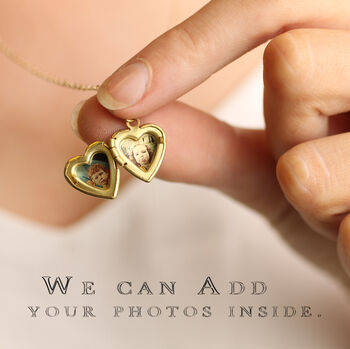 Tiny Small Heart Miniature Personalised Locket Necklace, 5 of 12