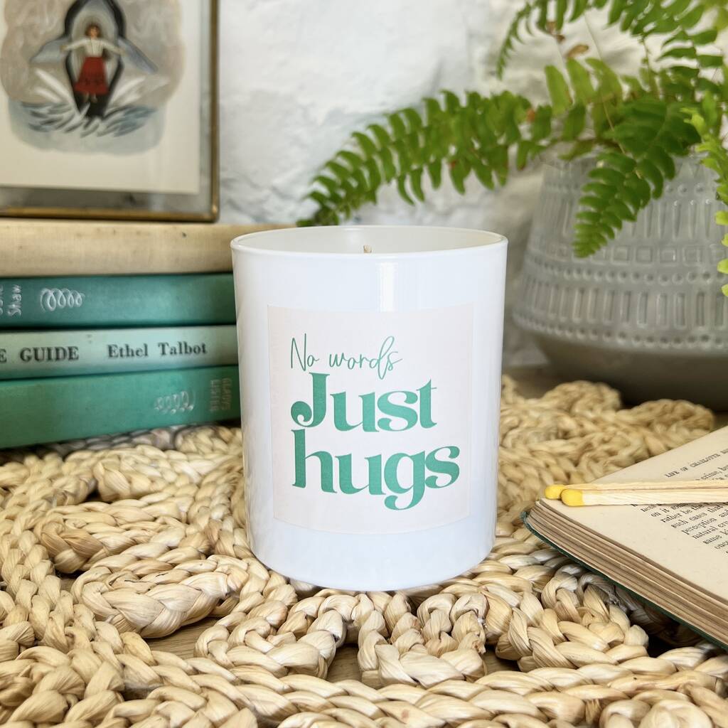 No Words, Just Hugs Scented Candle Thinking Of You Gift, 1 of 6
