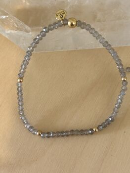Labradorite Bracelet 22ct Gold Vermeil, 7 of 9