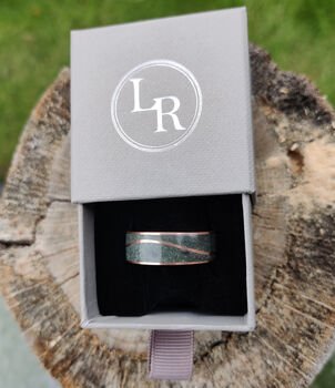 Copper Wave Ring With Westmorland Green Slate, 2 of 6