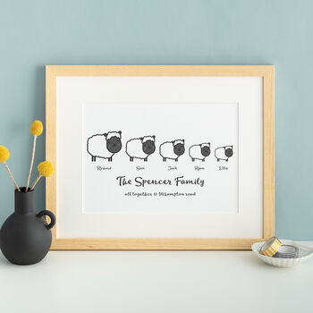 Personalised Sheep Family Print, 5 of 8