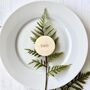 Round Wooden Wedding Favour Place Name Settings, thumbnail 5 of 9