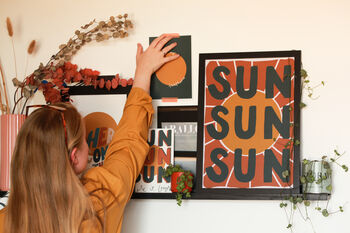 Sun Sun Sun Textured Hand Lettered Print, 7 of 8