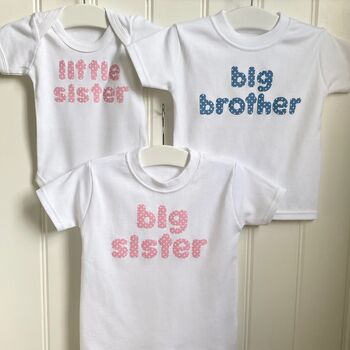 Three / Four Siblings Appliqued Tshirt And Babygrow Set, 2 of 8