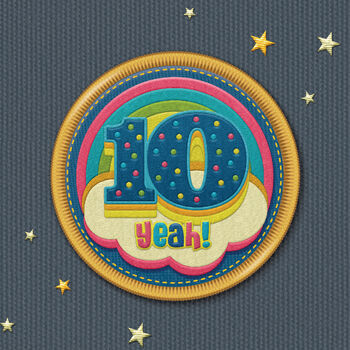 '10 Yeah!' 10th Rainbow Birthday Card, 2 of 4
