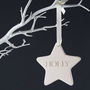 Engraved Ceramic Star Hanging Decoration, thumbnail 1 of 4