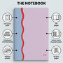 Hardback Notebook Personalised Name Zig Zag Design, thumbnail 5 of 5