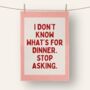 I Don't Know What's For Dinner | Tea Towel, thumbnail 3 of 5