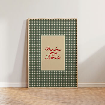 Pardon My French Gingham Print, 3 of 9