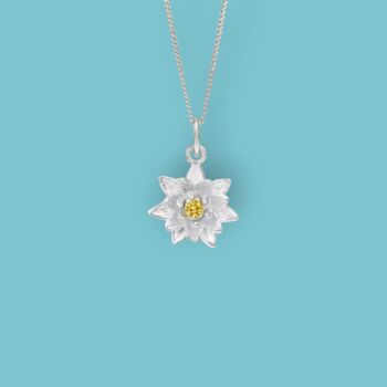 Tiny Lotus Necklace In Sterling Silver, 7 of 12