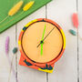 Orange, Yellow And Green Marbled Jesmonite Clock, thumbnail 2 of 5