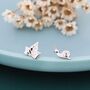 Sterling Silver Mismatched Snail And Ivy Leaf Stud Earrings, thumbnail 5 of 10
