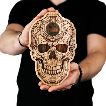Handcrafted Magnetic Skull Wall Mounted Bottle Opener, 7 of 10