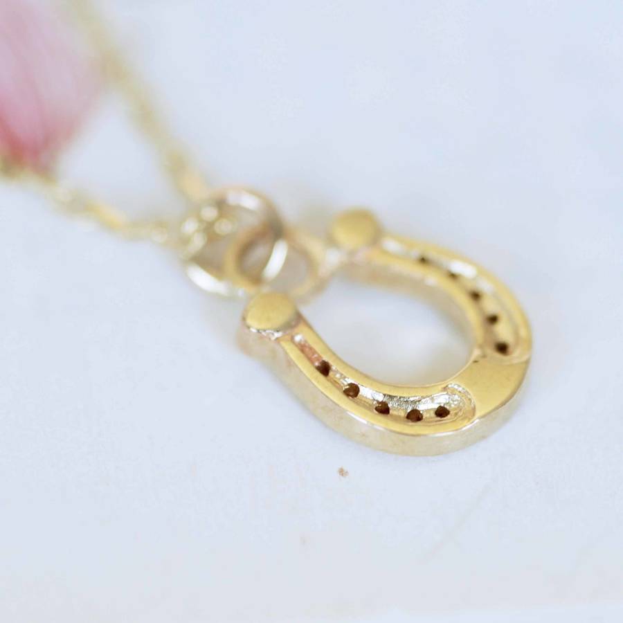 gold horseshoe necklace by heather scott jewellery