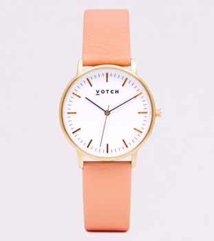 New Collection Gold Vegan Leather Watch, 8 of 12