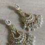 Meenakari White Gold Plated Dangle Indian Earrings, thumbnail 2 of 7