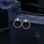 Double Circle Blue Opal Ear Jacket In Sterling Silver, thumbnail 6 of 12