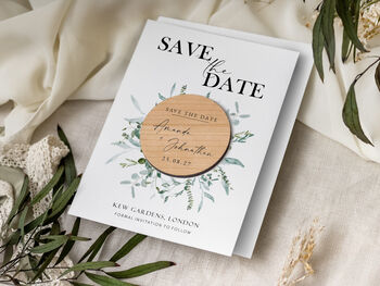 Wedding Save The Date Eucalyptus Cards Magnets, 8 of 9