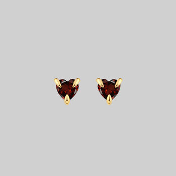 Garnet Or Black Spinel Heart Stud Earrings, 3 of 7