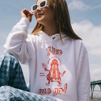 Pier We Go Women's Slogan Hoodie With Funfair Graphic, 2 of 4