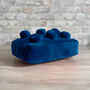 Retro Building Brick Shape Cushion Blue, thumbnail 1 of 2