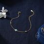 Delicate Blue Opal And Cz Bracelet In Sterling Silver, thumbnail 6 of 11