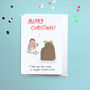 'Merry Christmas Hamster Pudding' Christmas Card, thumbnail 1 of 3
