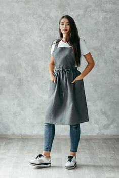 Linen Dress Apron | Studio Maker’s Pinafore, 7 of 12
