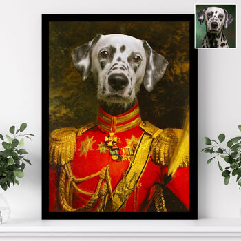 Personalised Lieutenant Officer Renaissance Pet Portrait, 9 of 12