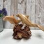 Hand Carved Wooden Dolphin Pair Sculpture Ornament, thumbnail 1 of 12