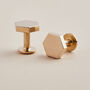 Bill Hexagon Bronze Cufflinks With Personalised Pouch, thumbnail 1 of 7